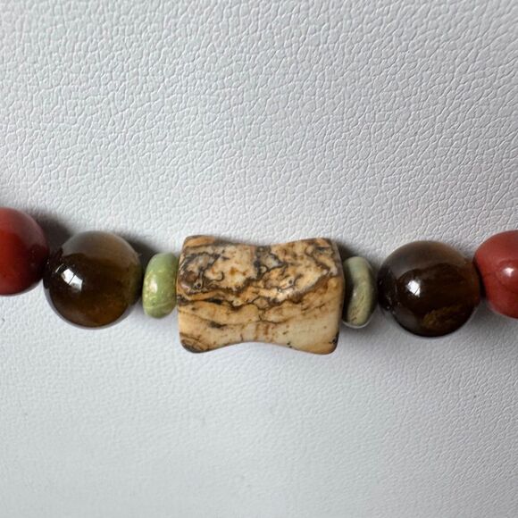 Vintage CAROLYN POLLACK Beaded Gemstone Necklace Sterling Silver 925 Southwest - Picture 17 of 17